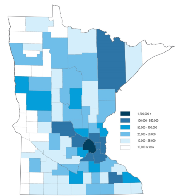 Minnesota population by country, 2015