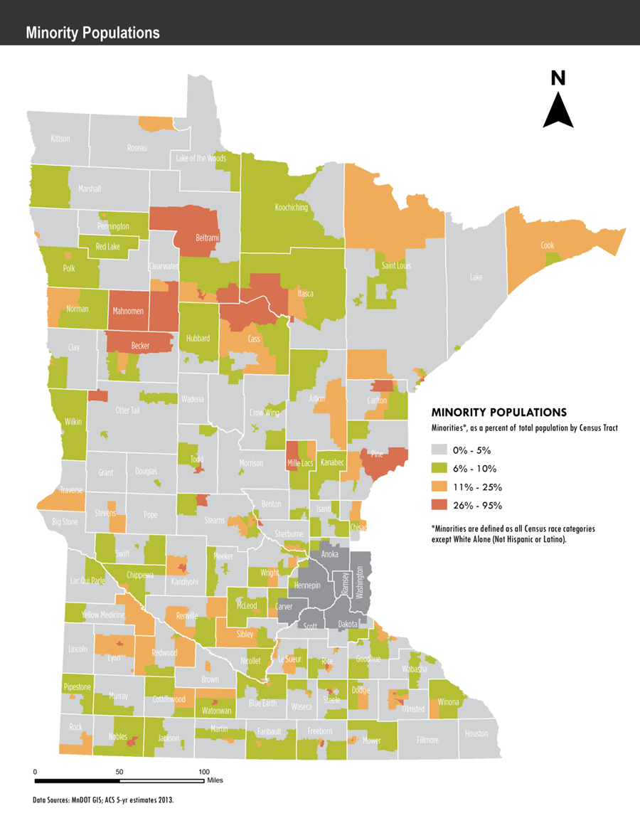 Map of Minority Populations in Greater Minnesota