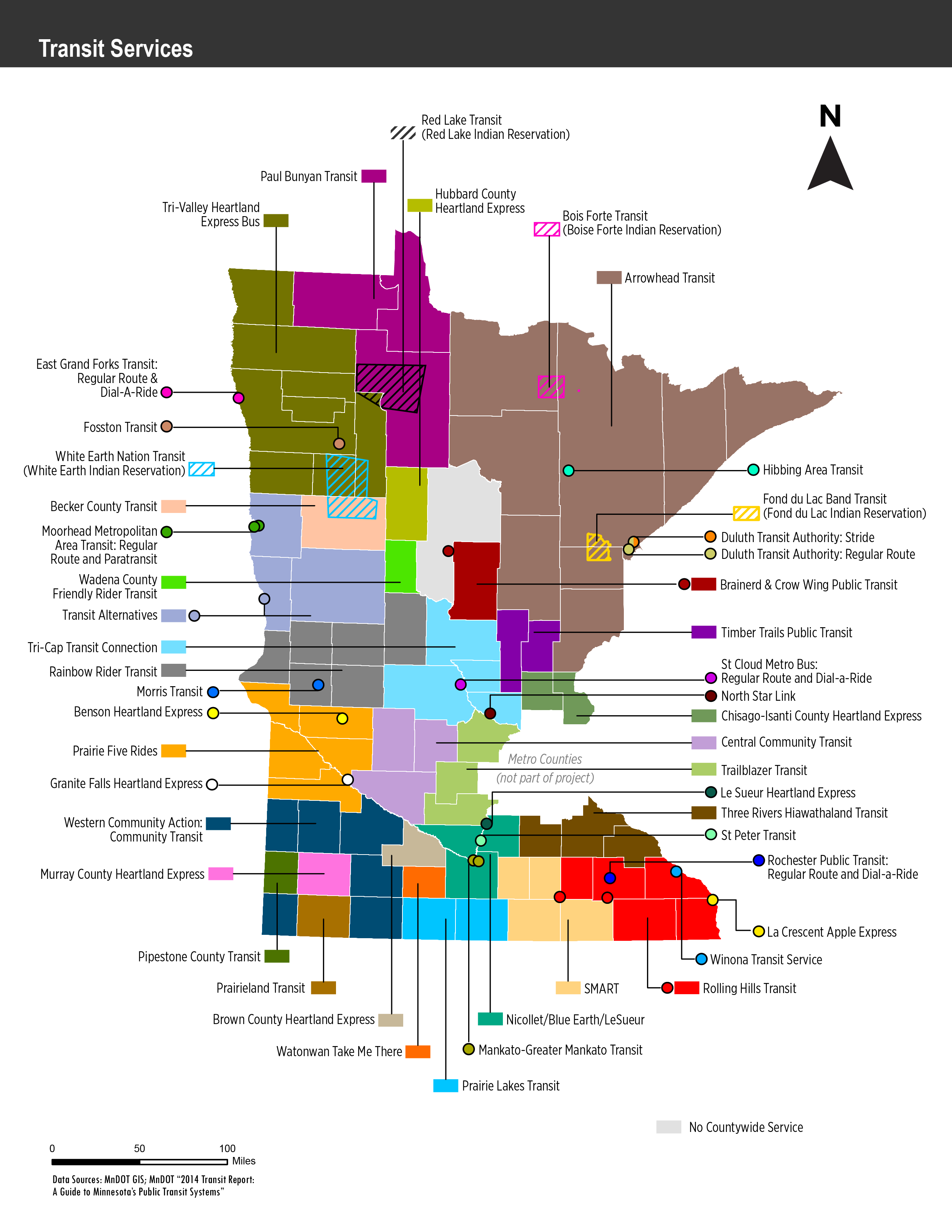 Map of Greater Minnesota Transit Systems